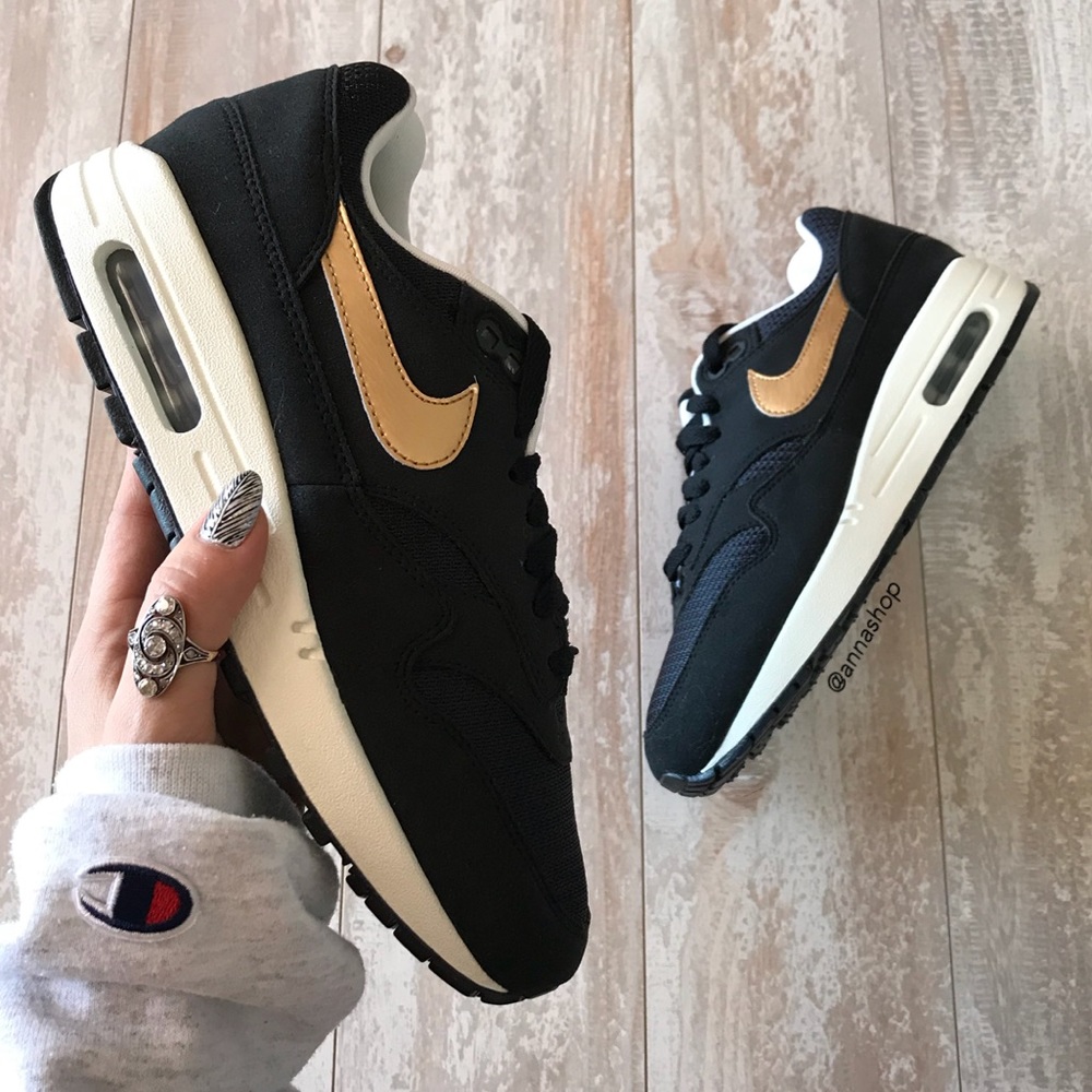 NWTNike ID Air Max 1 Premium Black Gold - Picture 2 of 8